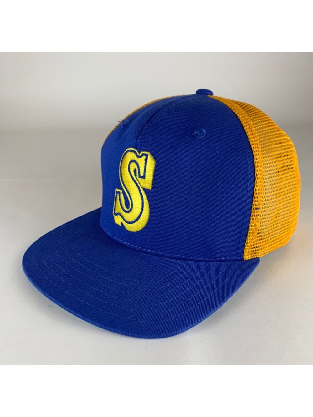 Seattle Mariners MLB Retro Blue Gold American Needle Snapback Trucker Hat